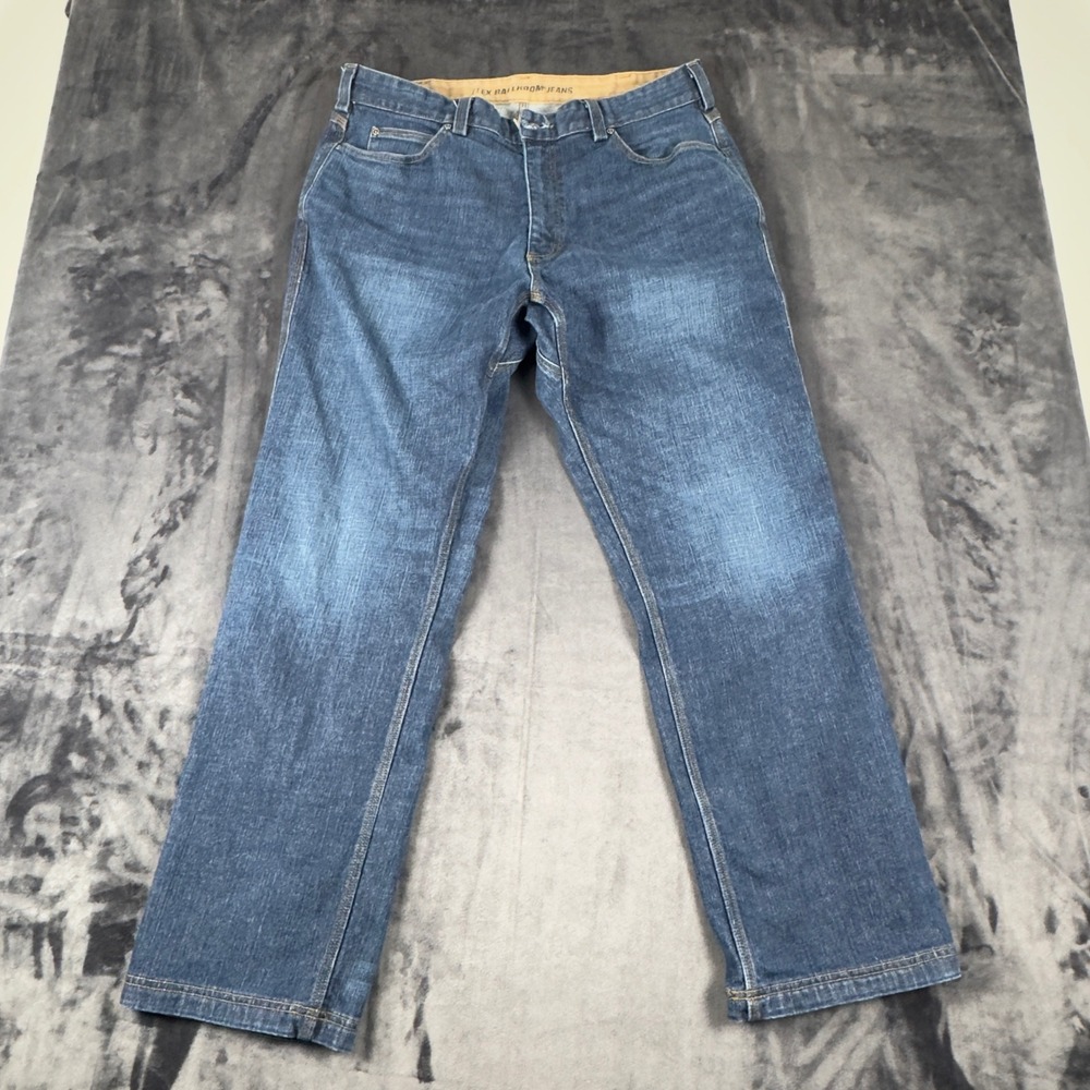 Duluth Trading Co Flex Ballroom Jeans Mens 38x32 Blue Relaxed Fit Denim Pants
